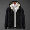 5XL 6XL 7XL Chaquetas de invierno Hombres Otoño Agregar piel Outwear Outwear para hombre Abrigos Casual Color Sólido Sudaderas con capucha 211126