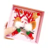 Party Supplies Children's Christmas Hair Accessories Gift Box Set Xmas Antlers Söta snögubbe Girls Elk Head Clip