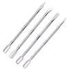 4pcs / set professionell rostfritt stål cuticle spoon borttagning gel nagel konst verktyg dubbel slutade nagel pusher hud omsorg manikyr tips