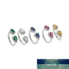 Finger Band Jewelry silver color colorful birthstone Rings with 3A Cubic Zirconia Crystal Tear Drop Stone Rings for Women Factory price expert design Quality Latest