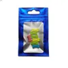 200pcs Matte Blue Self Seal Zip Lock Mylar Bags Package Aluminum Foil Plastic Bag Recloable Zipper with Hang Holehigh quatity