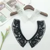 Pajaritas coreanas bordadas de encaje cuentas hechas a mano collares falsos para mujeres media camisa blusa Tops cuello desmontable Nep Kraagie Miri22
