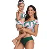 Matka córka stroje kąpielowe kwiat mamusi i ja stroje kąpielowe bikini rodziny pasujące ubrania wygląd mama kostium kąpielowy 210724