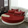 Winter Flannel Round Monterad plåt Kristall Velvet Round Bed Sheet Coral Fleece Padded Quilted Bed Kjäger Madrass Topper