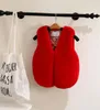 ウイストコートベストの女の子のような幼児の女の子のベストの衣装の固体幼児の女の子の無壁冬の赤ん坊の服anti-fuarベストWMQ596
