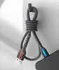 3A Quick Charge LED Type c Micro Braided USb Cables 1m 3ft Alloy Fabric Cable For Samsung s10 s20 s21 note 21 htc android phone pc