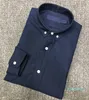 Fashion-Mens Shirts Top Pequeño Color Caballo Caballo Caballero All-Match Calidad Blusa Blusa de manga larga Solid Slim Fit Casual Business