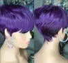 Kurzer Bob Pixie Cut Human Hair Perücken Vollmaschine MACHTE PILPEL COLFE Keine Spitzen -Front -Perücken mit Pony for Women Cosplay Party5924546