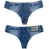 Dames shorts dames 2022 micro bikini mini short sexy club strand denim witte zomer femme lage taille string jeans voor vrouwen uitgehold