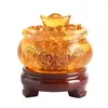 Esmalte de cristal amarelo chinês fengshui riqueza yuanbao dragão tesouro tesouro foto 211108