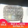 2021 Ny Luxury Round 925 Sterling Silver Förlovningsring för Kvinnor Lady Anniversary Gift Smycken Bulk Sälj Jul R5616 x0715