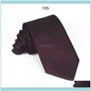 Cravatte Moda Aessories 7Cm Cravatta retrò Divertente Cravatta creativa Stile Hong Kong Personalità Rosso Viola Grande fiore Fresco Trampolino Camicia Neckwe