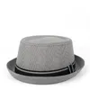 Mode hommes Fedora chapeau plat porc tarte chapeau pour gentleman papa Porkpie Jazz grande taille S M L XL