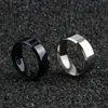 8mm Cool Black Titan Stahl Männer Ring Glatte Bling Ringe für Männlich Freund Ehemann Juwel Silber Mann Ringe modeschmuck