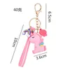 Mode Stereo Rainbow Unicorn Keychain Keyring Plush Toys For Kids Creative Phone Bag bil Utsökta hängspresent för vänner Bästa kvalitet