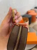 Leather Zipper Wallet Coin Purse Designer Earphones Pouch Mini Round Earphone Bag for AirPods with Retail Box #1854300L