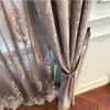 High-end Velvet Gilded Curtain for Living Dining Room Bedroom Blackout Curtain High End European style Luxury Window Valance 210913