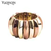 Classic Resin Cuff Fashion Bracelet Bangles for Women Stretch Colourful Acrylic Wide Bracelets Female Simple Charm Gifts Jewelry Q0719