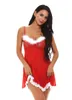 European And American Christmas Costume Fun Suit Uniform Temptation Role Play Sexy Lingerie Lacy Christmas Gauze 211208