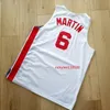 NC01 College Basketball Jersey Vintage New Jersey Kenyon 6 Martin Throwback Jersey Stitched Brodery Custom Made Size S-5XL