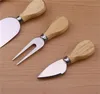 Cheese Tools 4pcs/sets Cheese Knives Board Set Oak Handle Butter Fork Spreader Knife Kit Kitchen Cooking Useful Accessories Personality