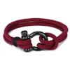 Bracelet de survie porte-bonheur en corde de couleur extérieure, tendance, pour femmes et hommes, breloque noire, boucle en acier inoxydable, Bracelets d'amitié, Femme homme6683488