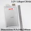 8pcs Lifepo4 battery prismatic pouch 3.2V 20AH DIY 36V 48v 72v battery pack for EV Solar energy power tools toys model aircraft