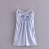 Yenkye Floral Asserveded Light Blue Sling Sexy Dress Women Romantess Night Out Out Party Fress Female Summer Summer Vestido 220510