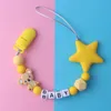 Baby Personalisierung Name Schnuller Clip Silicon Schnullerkette kauen Teether Toys Nippelhalter Air1111