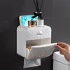 Suportes de papel higiênico Multifunction Punch-Free Titular de parede montada À Prova D 'Água Caso Banheiro Caixa de Armazenamento de Banheiro