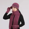 Gorro/caveira tampas 2022 mulheres chapéu de inverno espessura mantenha as luvas de lenço de lã quente que lutas de lenço de lenço de lenço de lenço de pêlo elegante tricotaram bucket delm22