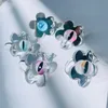 10PCS 2021 Design Transparent Mirror Flower Acrylic Resin Colourful Eyes Opening Rings for Women Girls Jewelry Party