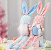 Articles de fête Lapin de Pâques Oreilles Gnome Poupées Main En Peluche Longues Jambes Sans Visage Poupée Maison De Vacances Ornements dd854