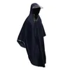 Mens Womens Cycling Bicycle Bike Raincoat Rain Cape Poncho Hooded Windproof Rain Coat Mobility Scooter Cover Navy Blue 2010161965