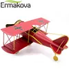 Ermakova 29 cm of 27 cm metalen handgemaakte ambachten vliegtuigen modelvliegtuig biplane home decor meubels artikelen (rode kleur) 211101