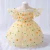 2021 recém-nascido laço bonito infantil primeiro aniversário vestido para roupas de bebê menina princesa vestido festa e vestidos de casamento roupas g1129