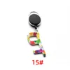 16color Flower Design Leopard Door Handle Opener Black Retractable Badge Scroll Portable Non-contact Press Elevator Tool Key Chain T500479