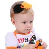 Baby Halloween Headbands Flor abóbora Headbands Strass Boutique Kids Meninas Elastic Hairbands Cabelo Acessórios Kha571