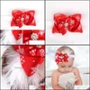 Hair Aessories Baby, Kids & Maternity Christmas Ornament Baby Hairband Feather Bowknot Girls Headband Headdress Band Gifts Nov99 Drop Delive