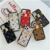 2021 Luxury Designer Brand Phone Cases Square Leather mobile Cover with strap case for iphone