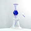 Mini Bongs Heady Water Pipes 7 Inch Hookahs Straight Perc 14mm Female Joint Glass Bong Ball Shape Oil Dab Rigs With Bowl N Holes
