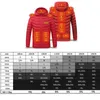 Hommes 11 zones Heate veste hiver chaud USB gilet chauffant Thermostat intelligent à capuche vêtements chauffants imperméable rembourré 211214