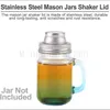 Mason Jar Shaker Lids Rostfritt stål Kåpa för vanlig mun Mason Canning Jars Rust Säker Cocktail Shaker Lock Dry Rub Cocktail 70mm