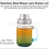 Mason Jar Shaker крышки из нержавеющей стали Крышка из нержавеющей стали для регулярного рта Мейсон, консервные банки ржавсяные доказательство коктейль шейкер крышка сухой руб. Коктейль 70 мм