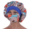 Bonnet/Crâne Casquettes Logo Personnalisé Motif Africain Imprimé Hijab Bonnet Avec Masque Femmes Satin Nuit Sommeil Cheveux Cap Femme Extra Large Head Wrap Ol