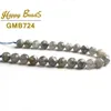 Naturlig pärla facetterad grå labradorit sten lösa spacer pärlor för smycken gör DIY armband halsband 7.5inches 6mm / 8mm