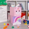 Cubo bonito dos desenhos animados animais de armazenamento de padrão de animais para brinquedos organizador dobrável caixas de brinquedo de pelúcia para crianças para crianças cesta de armazenamento 210309