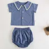 Marine stijl baby jongens meisjes kleding set T-shirt + PP shorts zomer pasgeboren baby meisjes kleding set baby baby meisjes kleding pak