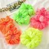 NEW Women Neon Scrunchies Elastic Hair Ties Colorful Ponytail Holders Pink Green Orange Bright Fashion Hair Accessories