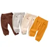Kids Baby Pocket Trousers Solid Colors Elastic Pants Toddler Boys Clothes Infant Girls Casual Outfits Kids Leisure Vetement Bebe